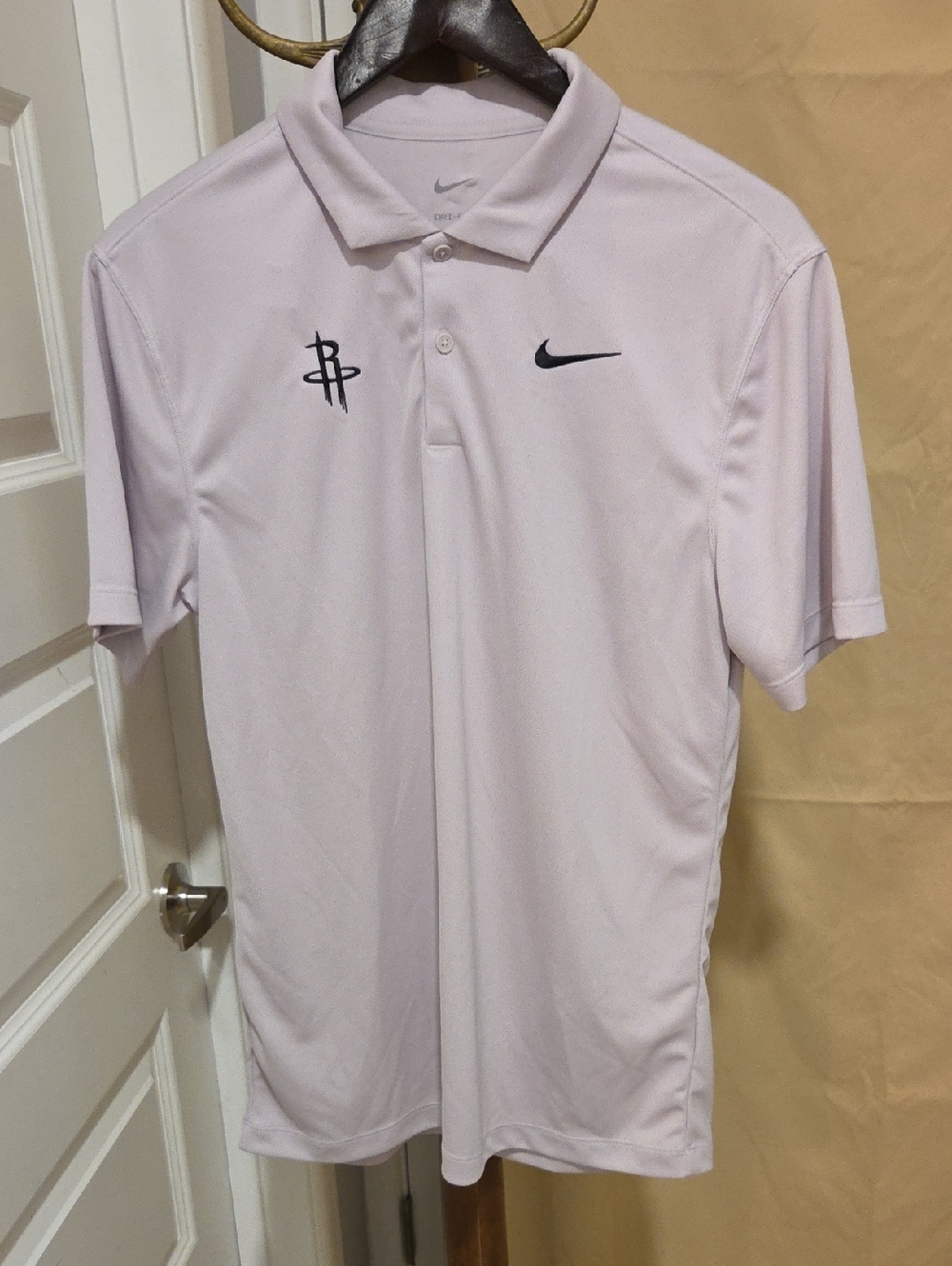 Nike Light Gray Houston Rockets Polo Shirt